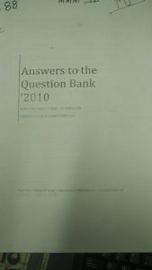 Answers to Question Bank 2010